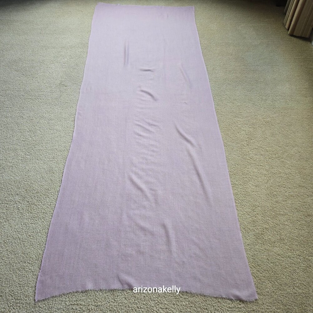 Lavender Cashmere Scarf Lightweight Diamond Weave - Picture 5 of 13